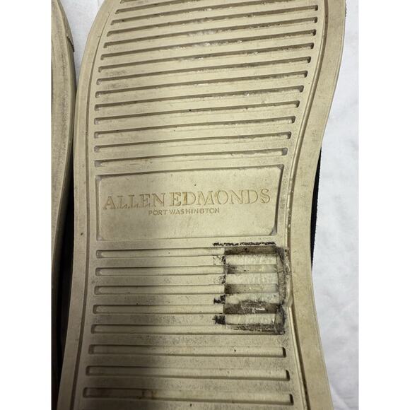 Allen Edmonds "Cooper" suede leather sneakers Men’s Size 8.5 D Black Handcrafted - Picture 14 of 15